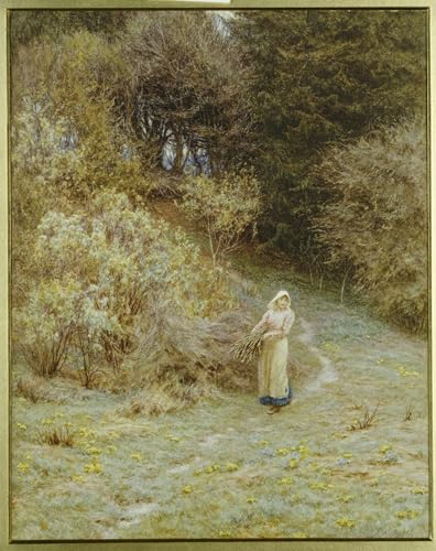 Lienzo de pintura mural de 60x90cm con diseño vintage del bosque de prímulas 1