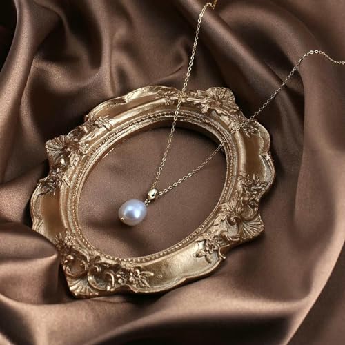 Collier ras du cou argent 925 et perle baroque dorée d'exception - 4