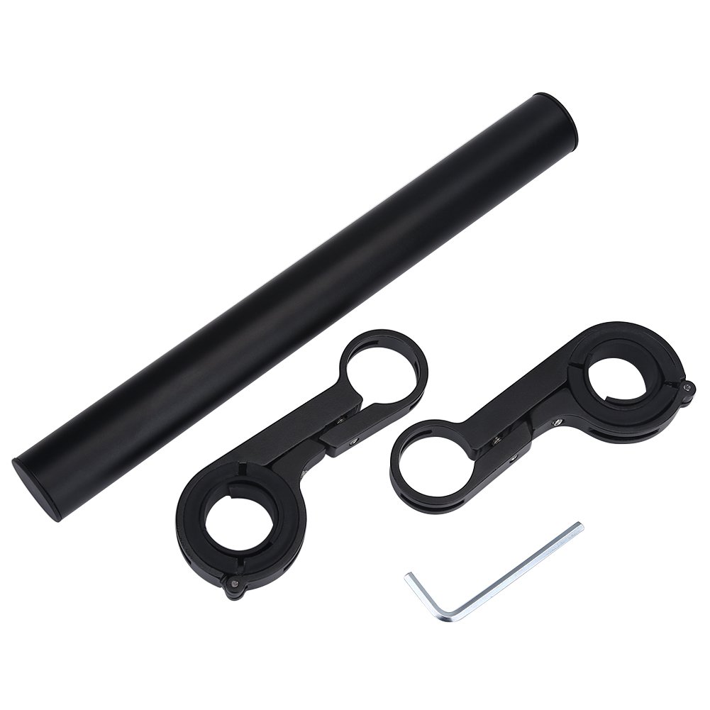 Extension De Guidon De Vélo – Alliage Alu + Carbone – 20,2 Cm – Double Support – Compatible 25,4/31,8 Mm – Noir – Pour GPS, Compteur, Lampe