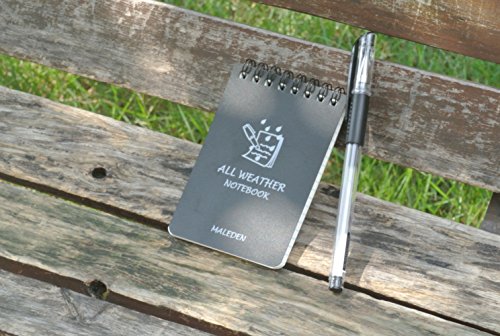 Field Notes, MALEDEN All Weather Spiral Notebook Scratch Steno Pad Memo Notepad with Waterproof Grid Paper for Outdoor Activities and Tactical Pocket (3PCS)