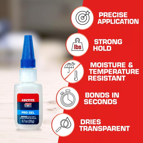 Loctite Gel Super Glue – Strong, Clear & Quick-Drying All-Purpose Glue For Easy Repairs (2 Pack, 3g Each)