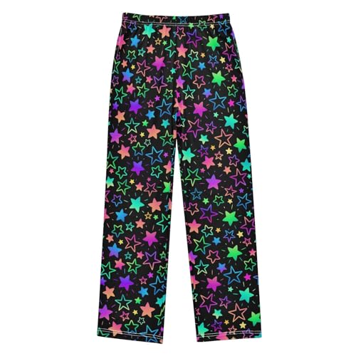 ZZXXB Galaxy Stars Boys Long Pants Soft Trousers Elastic Waist Kids Lounge Bottoms with Pockets S-XL