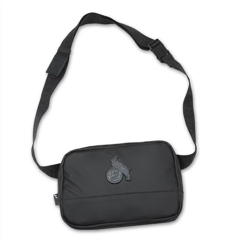 1. FC Köln Umhängetasche Schwarz – Offizielle Crossbody Bag mit Logo | Herren & Damen Schultertasche, Sporttasche kompakt, Fanartikel Fußball Bundesliga