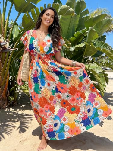 Image of Flessibili Womens Summer Floral Maxi Dress Wedding Guest Party Long Dresses 2026