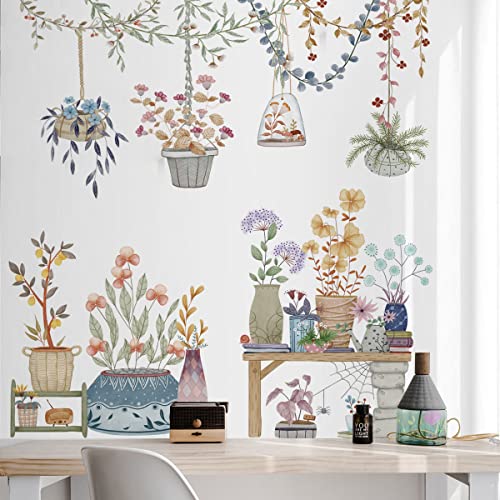 Vinilos decorativos para pared con macetas y plantas 2 piezas miniatura 2