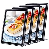 GUOKOFF A4 Présentoirs de Table (4 Pièces x Noir), Support de Menu en L, Plastique Présentoirs pour Menu A4 Poster Support de Présentation pour Restaurant, Hôtel, Exposition, Bureau, école