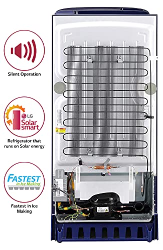 Image of LG 205 L 4 Star Inverter Direct-Cool Single Door Refrigerator Appliance (GL-D221ABCY, Blue Charm, Base Stand with Drawer, Gross Volume-215 Ltr.)