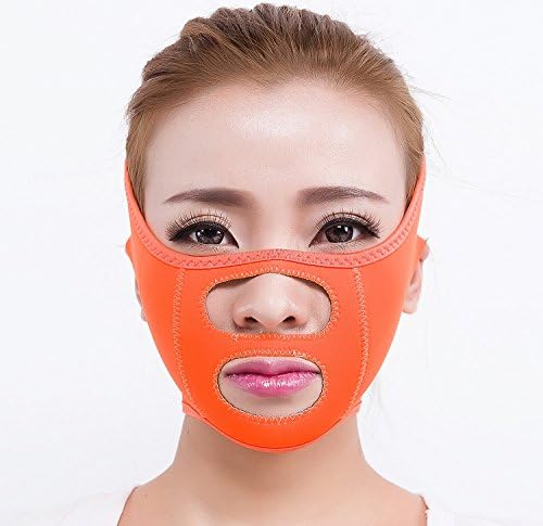 Face Lift Mask Full Face Lift-Silicone/Breathable/Full V Face Mask Neck Mask For Face Slimming/Anti Wrinkle-Orange