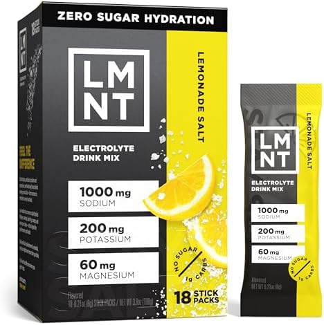 LMNT Zero Sugar Electrolytes - Lemonade | Drink Mix | 18-Count