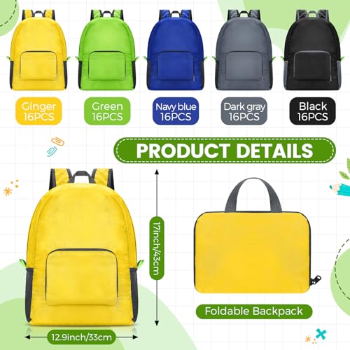 Image of Sherr 80 Pack 17 inch Classic Backpacks in Bulk Foldable Lightweight Back Packs Basic Classic bags for Travel (Popular Colors)