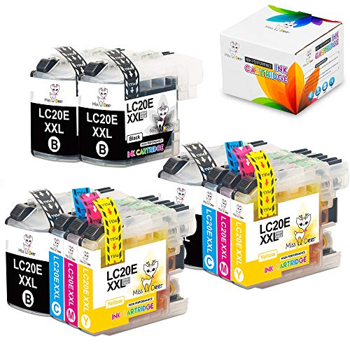 10 Pack Upgraded LC20E Super High Yield Ink Cartridges, Replacement for Brother LC20E LC-20E LC20EBK LC20EC LC20EM LC20EY for MFC-J985DW J5920DW J775DW J985DWXL (4BK, 2CY, 2MG, 2YL) MS Deer