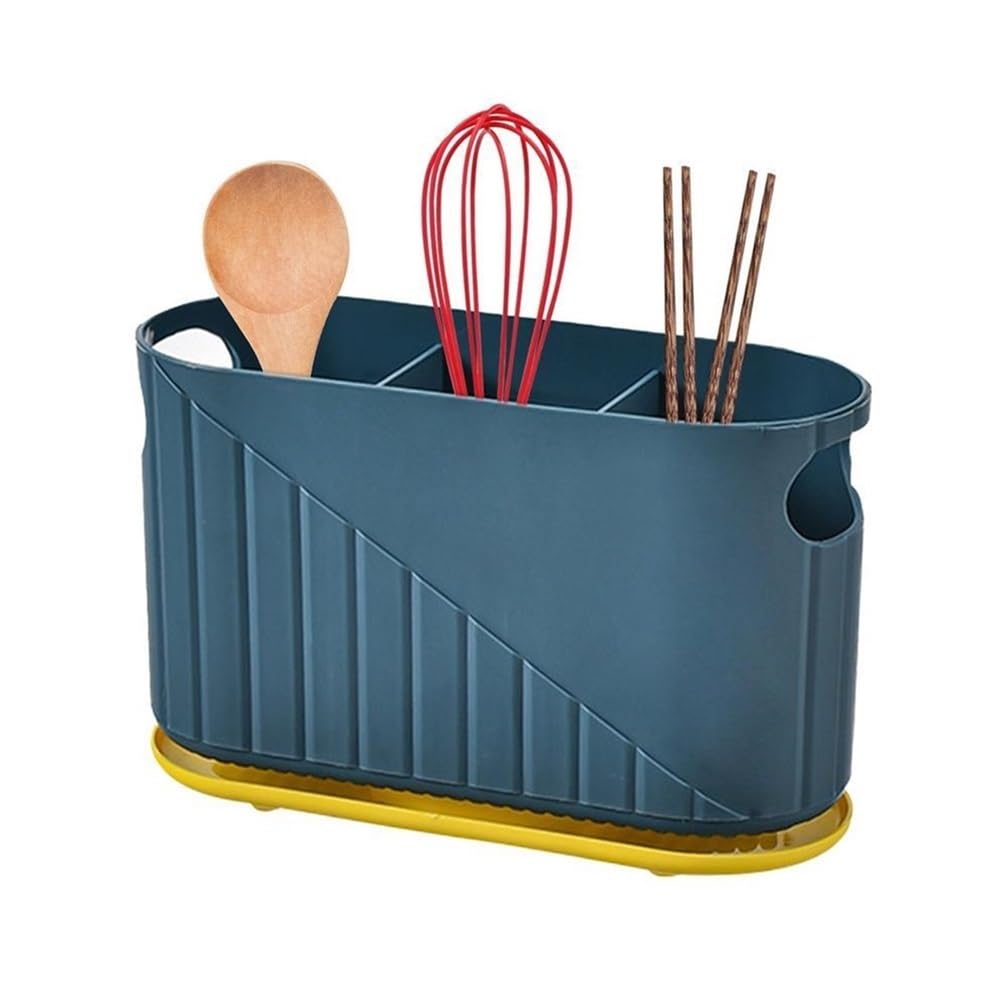 E7v2t9k6 Blue Cooking Utensil Holder Spoons And Forks Organizer Utensil Drying Holder Kitchen Spoon Compact Draining Chopstick Cage Cutlery Cutlery Organizer(Blue)