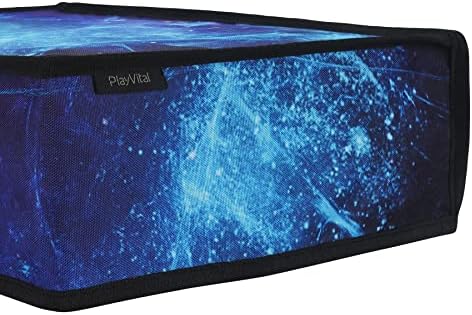 PlayVital Nylon Horizontal Dust Cover for ps5, Soft Neat Lining Dust Guard for ps5 Console, Anti Scratch Waterproof Cover Sleeve for ps5 Console Digital Edition & Disc Edition - Blue Nebula — view 6
