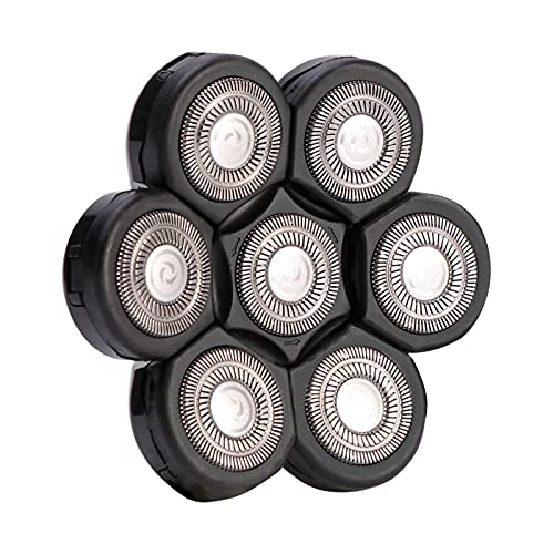 7 têtes de rasoir électrique, lame flottante lavable de rechange pour homme (noir)