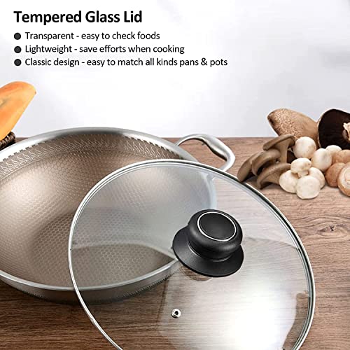 8 Inch Glass Lid For Frying Pan, Fry Pan Lid, Skillet Lid, Pan Lid With Handle, Compatible With 8" Lodge - Fully Assembled Tempered Replacement Cover, 8"/20Cm, Clear #TOP7