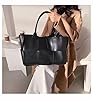 YiLang Shoulder Bag Women Fashion Pu Woven Shoulder Bag Large Capacity Tote Bag-Black,39 * 14 * 26 Cm #3