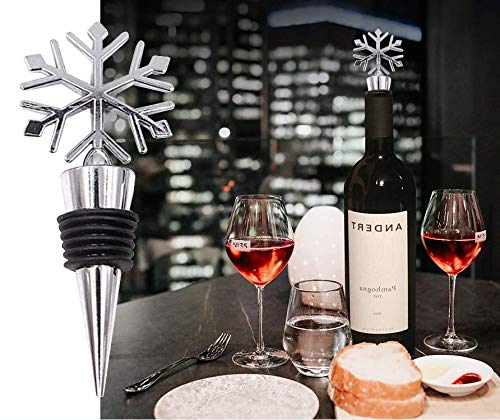 Gracelife 2Pcs Unique Snowflake Alloy Wine Bottle Stopper Christmas Party Bar Gift #TOP2