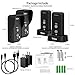 Wuloo Wireless Intercom Doorbells for Home Classroom, Intercomunicador Waterproof Electronic Doorbell Chime with 1/2 Mile Range 3 Volume Levels Rechargeable Battery (Black, 2&2)