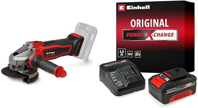 Einhell TE-AG 18/125-2 Li - Solo, Ak l  Avu  Ta lama + Einhell 18V 4,0 Ah PXC Starter Kit, Ak  &  arj Cihaz