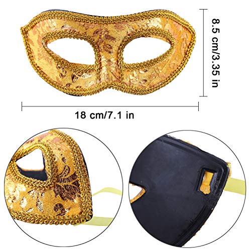 14 Pieces Masquerade Masks, Messar Half Face Mardi Gras Masquerade Mask Venetian Masks Set For Carnival Prom Ball Fancy Dress Party Supplies Costume Accessory (Set 3) #TOP4