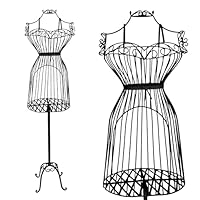 PrimoLiving metal dressmaker mannequin Diva in black with storage compartment - vintage dress mannequin - ideal as a female mannequin or clothes rack - P-14127