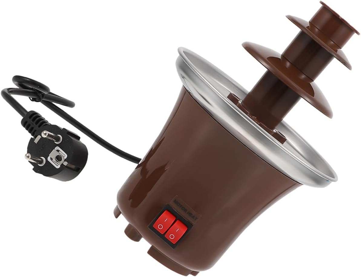 Garneck Desktop Chocolate Fountain Machine Convenient Electric Fondue Waterfall Maker for Parties Weddings Birthdays Easy to Use and Clean Acv Brown