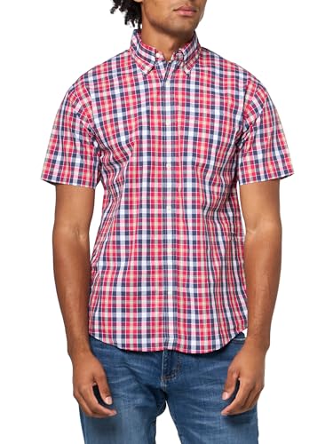 Brooks Brothers Camicia Sportiva da Uomo a Maniche Corte Friday, Plaid Multicolore, M
