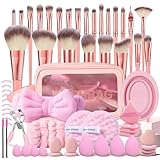 65 Stück Pinselset Makeup Professionelles Make up Pinsel set für Frauen, Multi-functional schminkpinsel set Für Augen und Gesicht Kosmetik, Pinsel in Reisegröße, super weich