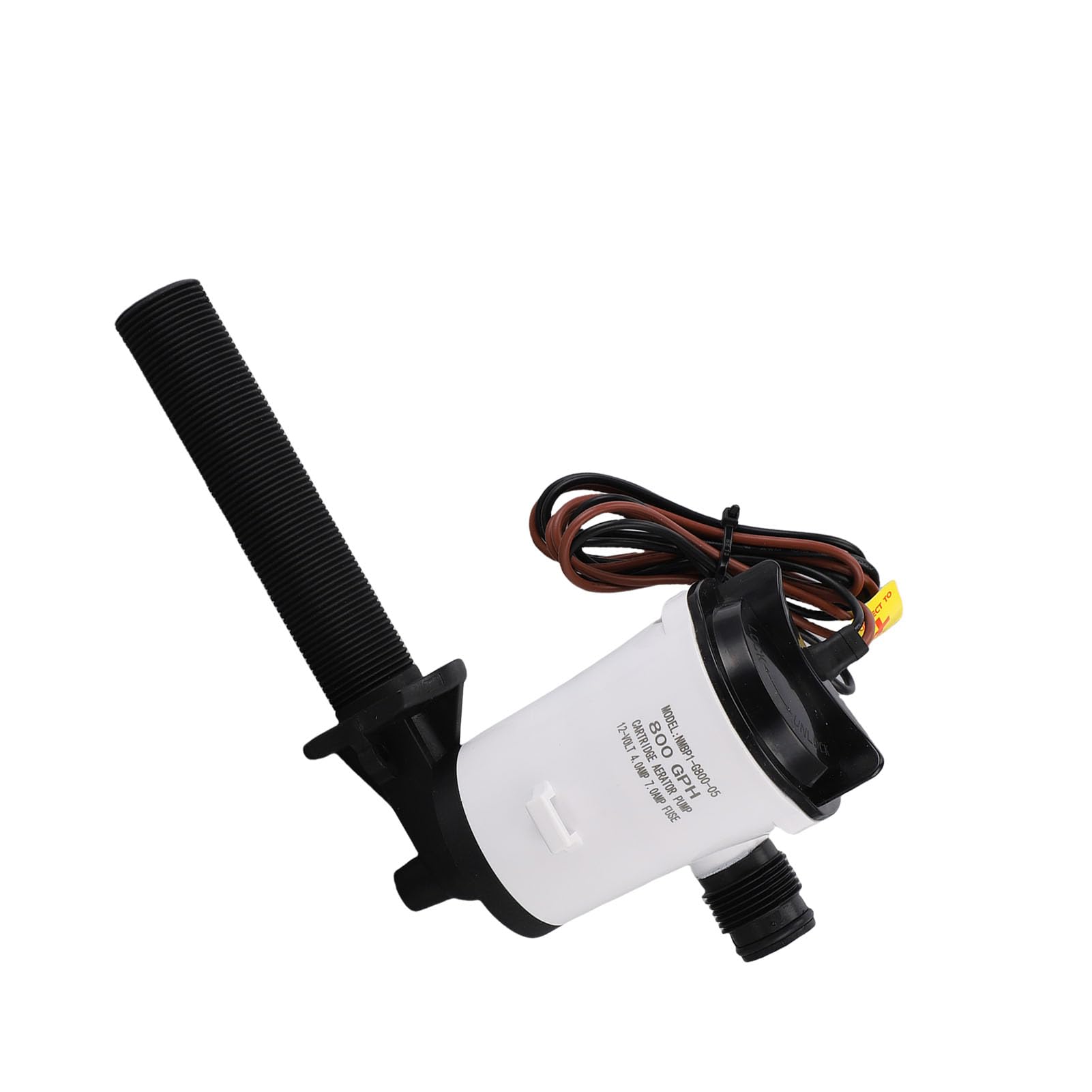 KKPLZZ Pompe de Vivier 800GPH, Aérateur de Réservoir D'appât Submersible 12V avec Conception Anti-SAS pour Eau Douce et Eau Salée