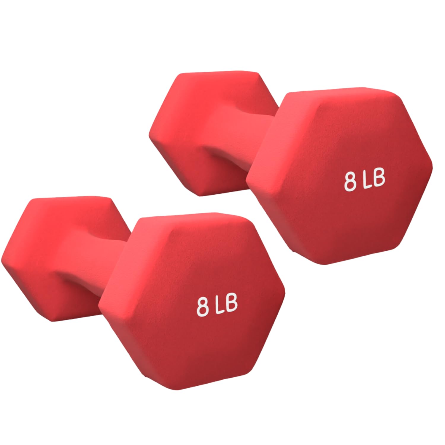 Rmg8 Fit Neoprene Coated Dumbbell Hand Weight Pairs – Versatile Dumbbell Set for Exercise & Fitness, Home Gym Equipment – Non-Slip, Color-Coded Hex Shaped Free Weights for Men and Women, 2LB, 4LB,