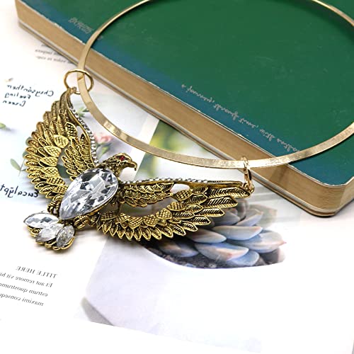Retro Ethnic Animal Chunky Bib Collar Choker Necklace Gothic Stylish Exaggerated Fashion Eagle Statement Necklace Jewelry For Women Girl Gift (Antique Gold) #TOP4