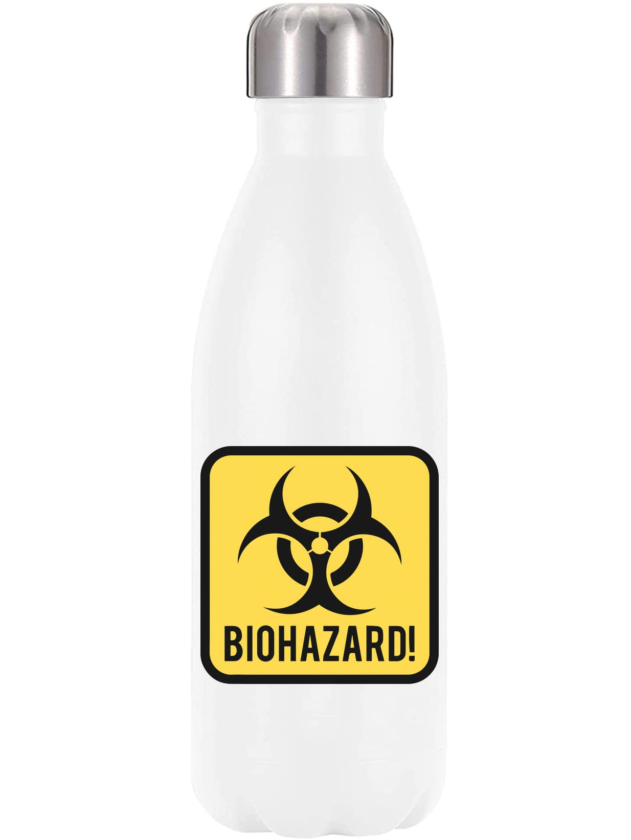 Termo de acero inoxidable Biohazard 350 ml hermetico y botella termica blanca