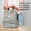 ANCRIVE – Mochila carro bebe impermeable – 7 compartimentos y 9 bolsillos – Organización rápida para paseos y viajes – Ideal para mamá y papá – Mochila pañales con cambiador #4