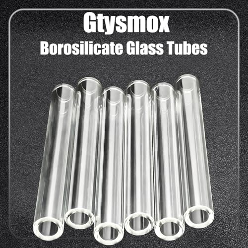 Image of 6 Pcs 4 Inches Gtysmox 12mm Diameter 2mm Thickness Glass Tubing, Borosilicate Glass Blowing Tubes for DIY Glass Making