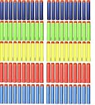 Mu&Nin 100PCS Refill Darts for Nerf Gun, [Individually Wrapped 10pcs/Pack] 5 Colors Foam Bullets with Reusable Zipped Storage Bag, Compatible with Elite Series, Modulus, Perfect Easter Party Favor