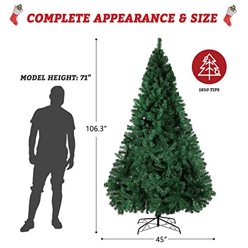 Livebest 9Ft Artificial Pvc Christmas Tree With 1850 Tips & Metal Stand Gorgeous Faux-Pine Xmas Tree Seasonal Holiday Decoration For Home,Office And Party #TOP4