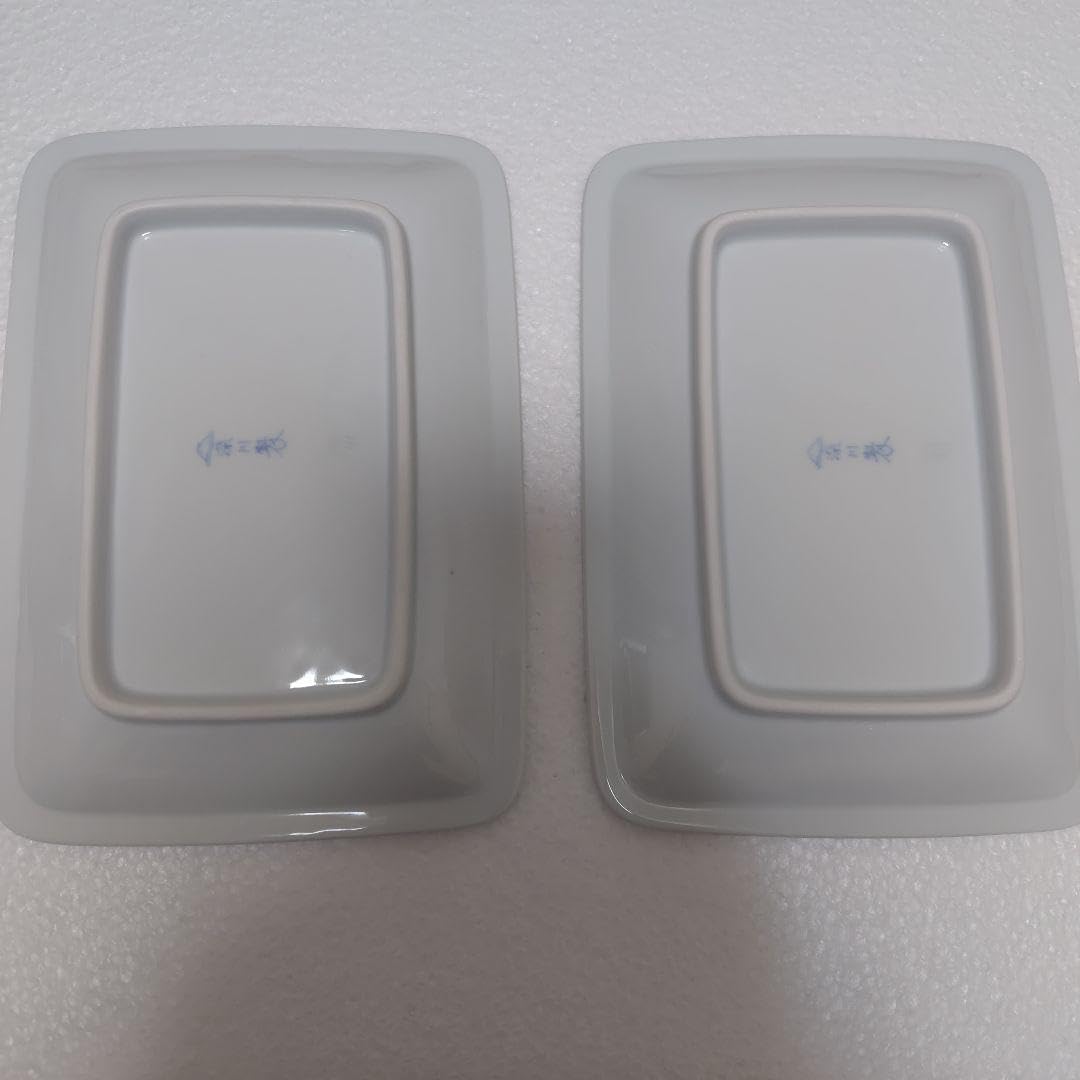 有田焼深川製ワイナリー角皿2枚 ブルーワイナリー パスタ皿 2枚 深川製