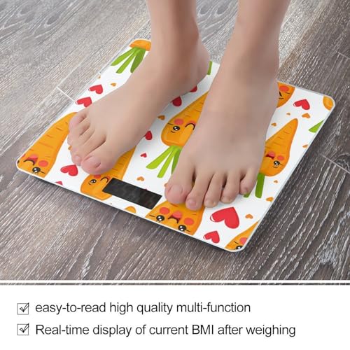 Balanza digital de baño con diseño zanahoria y vidrio templado miniatura 5