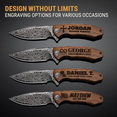 Image of GOOD WORKER Custom Knife - Personalized Pocket Knives for Men - Engraved Gifts for Men Husband Boyfriend - Customized Present for Birthday, Anniversary - 6700 D PS