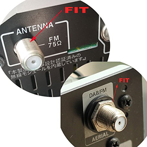 12 Sections Telescopic Aerial Antenna FM 75 Unbal for All F Connector Radio and Compatible with Tivoli Audio Model One, Two, Three,Musicsystem Radio