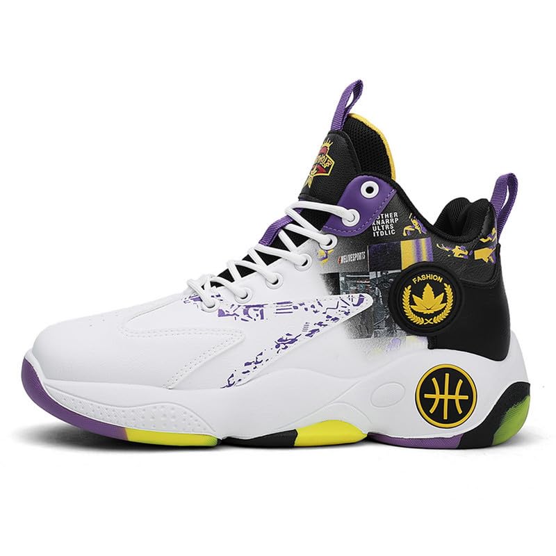 DHOVOR Mens Basketball Shoes, Youth Basketball Sneakers, Anti Slip Basketball Trainers Sports Shoes for Men Indoor and Outdoor