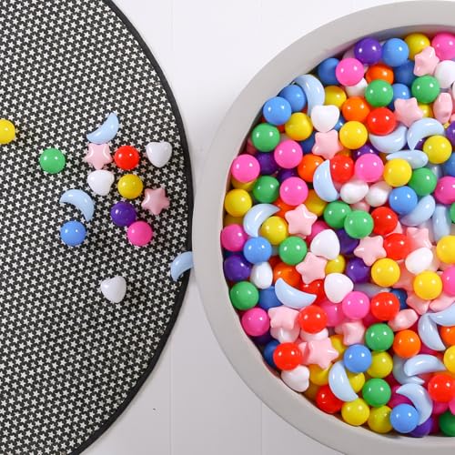 Image of GOGOSO Star Heart Moon Ball Pit Balls, Shaped Play Balls for Ball Pit, 100 200 500 1000 Crush Proof Bpa Free Kids Toddler Baby Pastel Pelotas