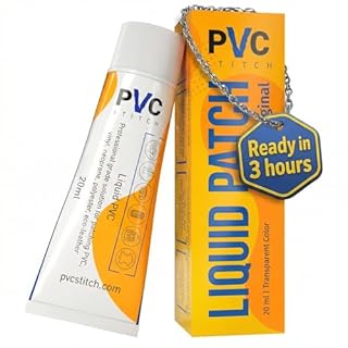 PVC Stitch Liquid Patch – Air Mattress Patch Kit Heavy Duty, Inflatable Patch Glue for PVC & PU, Inflatable Boats, Rafts, Kayaks, SUP, Hot Tubs, Waterbeds, Bounce Houses. Waterproof, 3-hr Cure, 20 ml