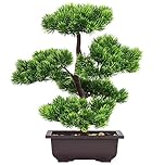 Aisamco Artificial Bonsai Tree 33cm Japanese Pine Fake Plant Potted Decor for Home, Desktop Display - Artificial House Plants Decoration