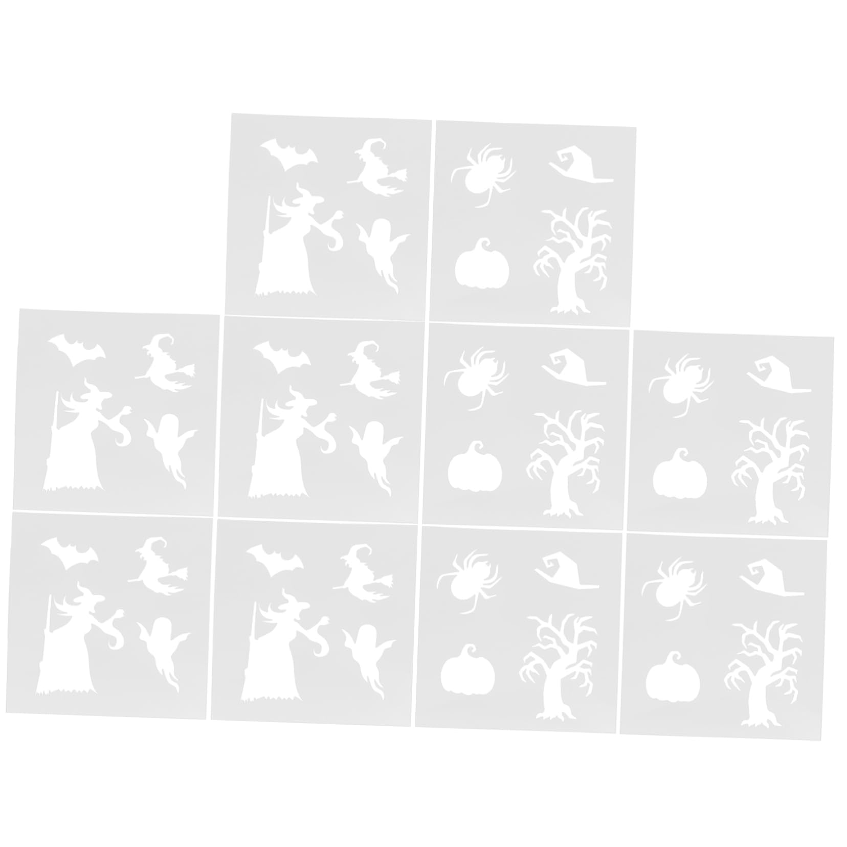 SHINEOFI 3 Set Di Pittura Della Strega Accessori Per Dipingere Accessori Per Verniciatura Riflessivo Cose Stencil Per Disegnare Il Festival Stencil Di Halloween 10 Fogli*3