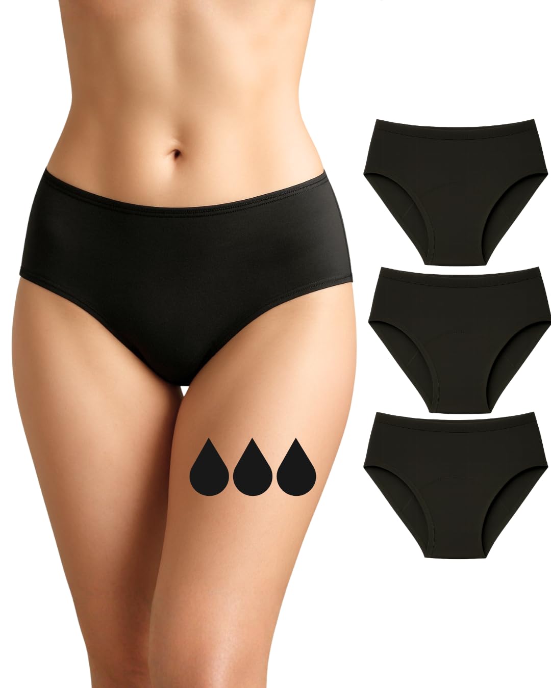 NoBlood - Slip Ciclo mestruale Super Assorbente XXS-6XL in Cotone Comodo | Mutandine Mestruali Flusso Abbondante