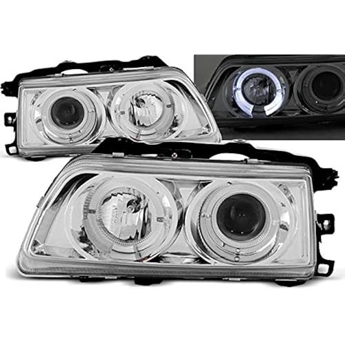 Headlights compatible with Honda Crx 1987 1988 1989 GV-1329 Front Lights Car Lamps Car Lights Headlamp Headlamps Driver And Passenger Side Complete Set Headlight Assembly Angel Eyes Chrome