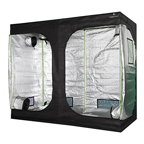 Image of 96 inchx48 inchx80 inch Mylar Hydroponic Grow Tent Grow Room with Obeservation Window and Removable Floor Tray for Indoor Plant Growing (96 inch x 48 inch x 80 inch)