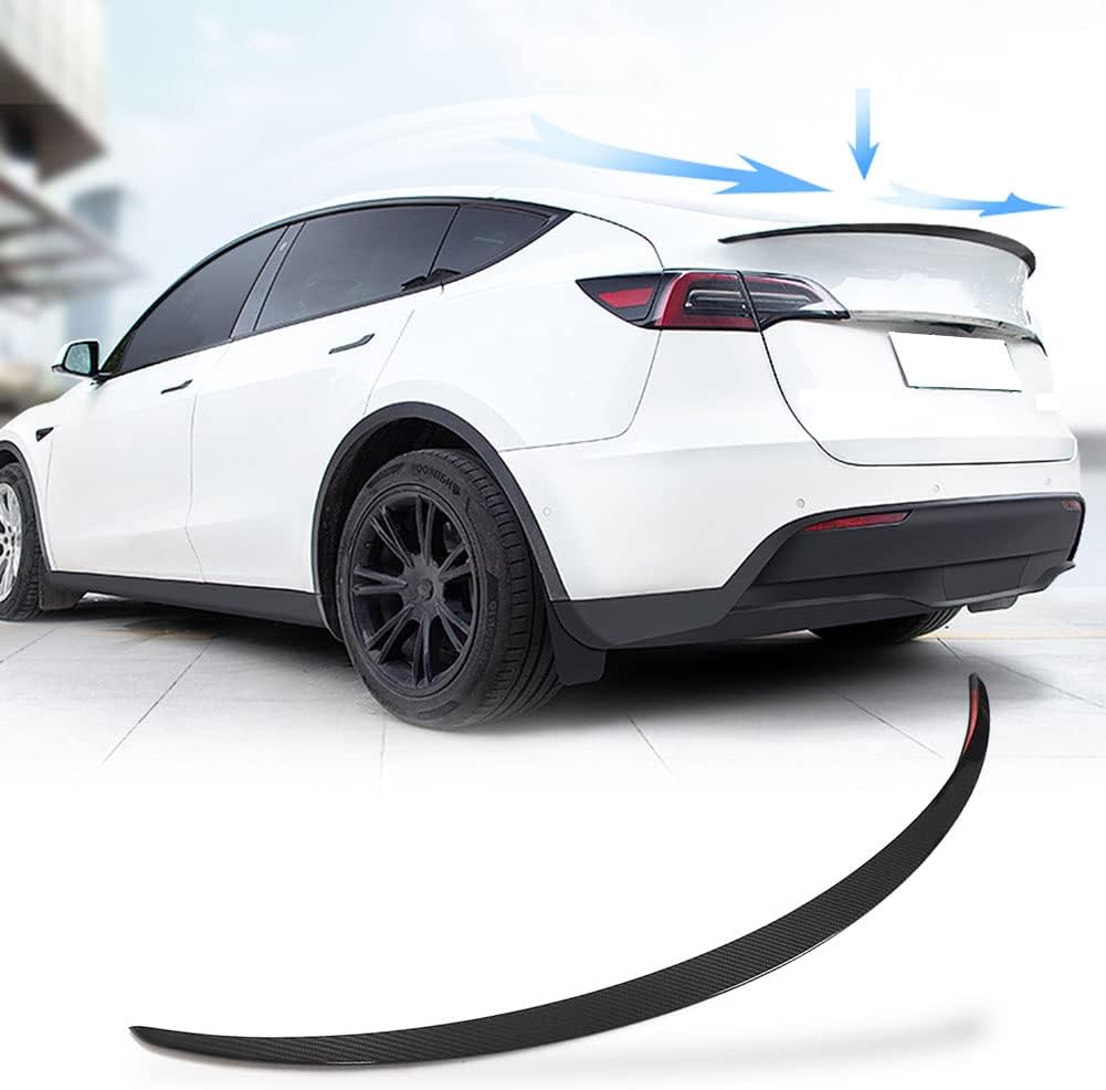 Real Carbon Fiber Rear Trunk Spoiler for Tesla Model Y 2019-2023 Sport Utility 4-Door Rear Tunk Spoiler Wing Lip Auto Parts Factory Outlet