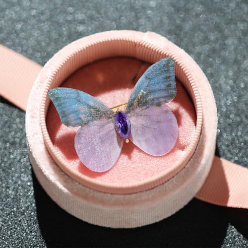 Image of 3D Butterfly Brooch Pins Beautiful fabric butterfly Pin Decorative Pins Art Curtain Crafts Decoration Home Decor Accessory